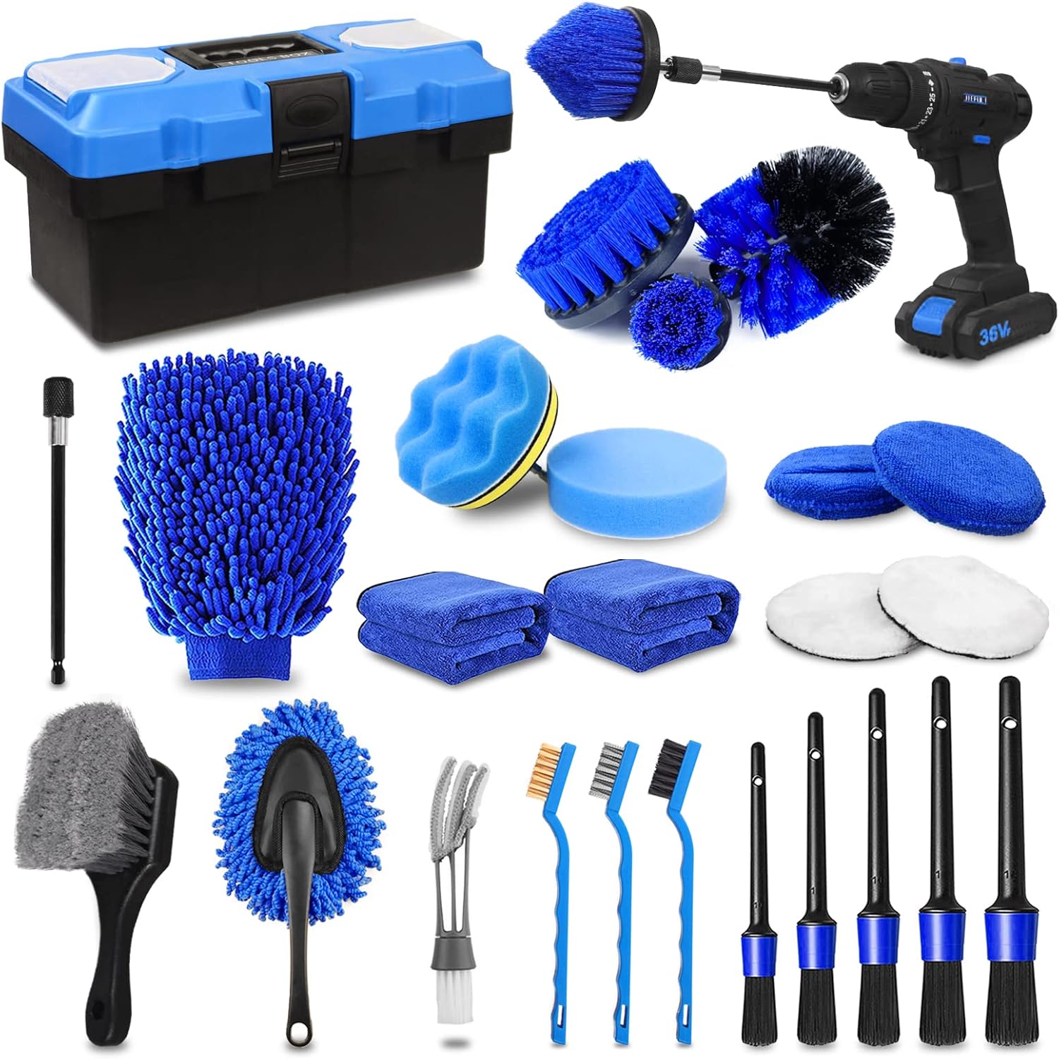 Car Detailing Kit — 20 or 27-Piece Interior, Wheel & Exterior Set
