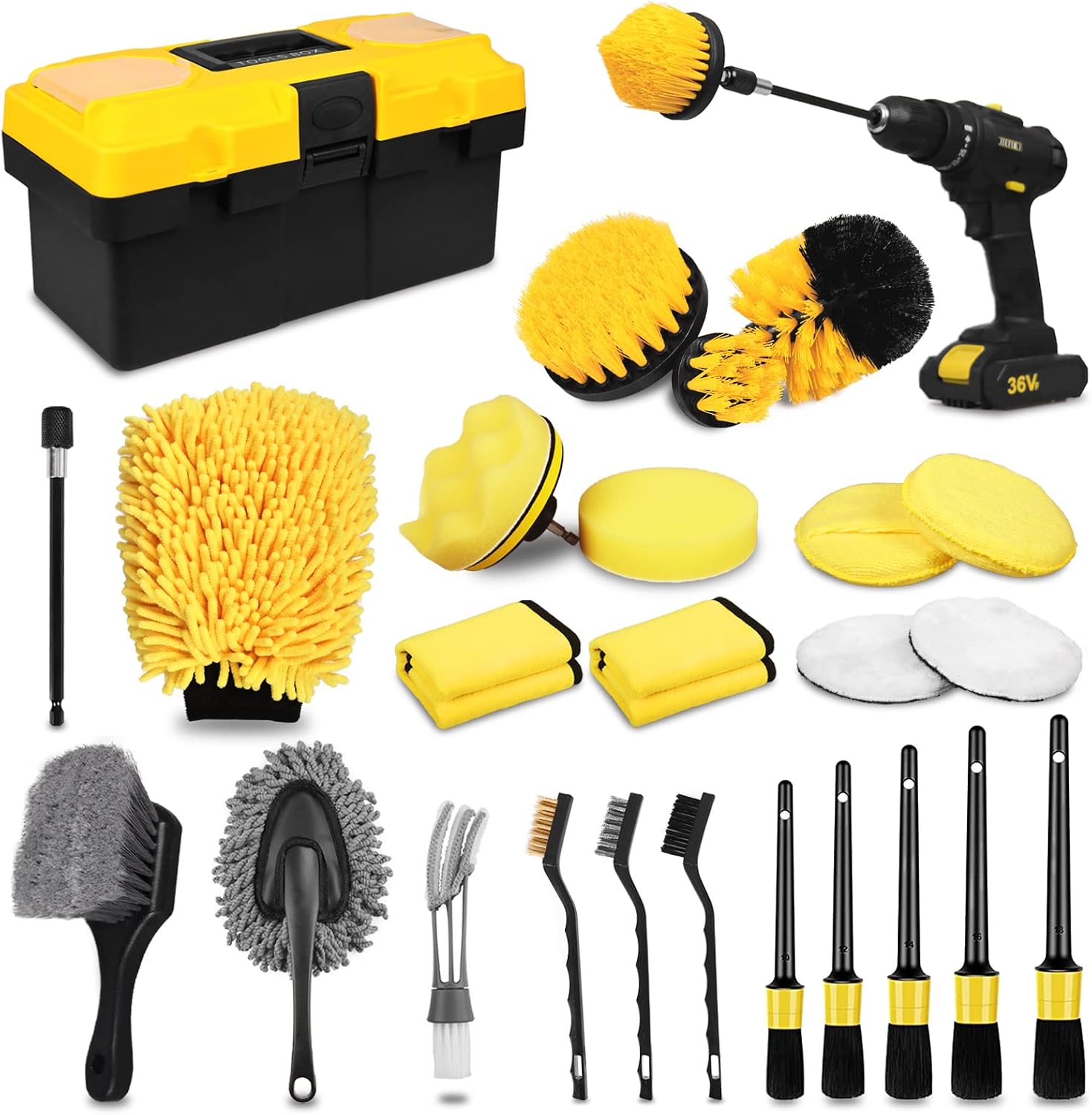 Car Detailing Kit — 20 or 27-Piece Interior, Wheel & Exterior Set