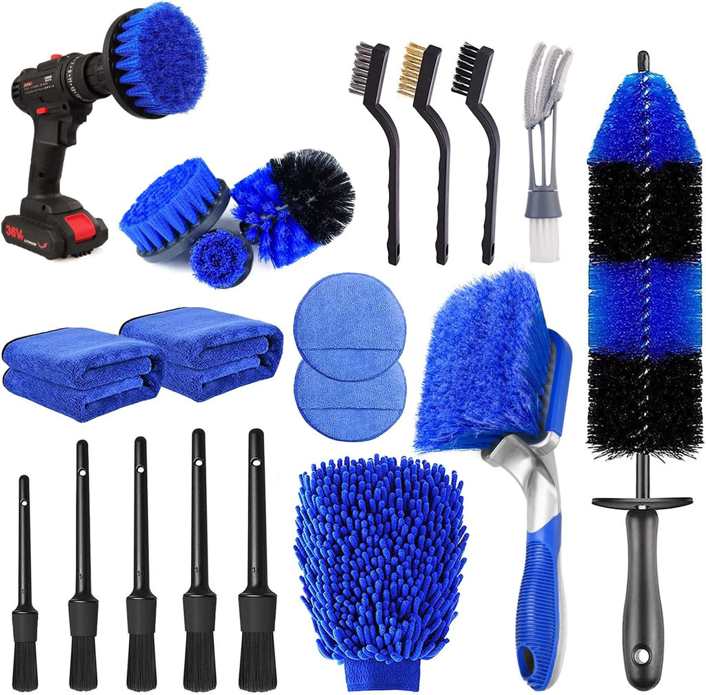 Car Detailing Kit — 20 or 27-Piece Interior, Wheel & Exterior Set