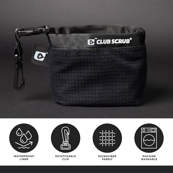 Club Scrub Pro Golf Club & Ball Cleaning Pouch – Black — product view 2