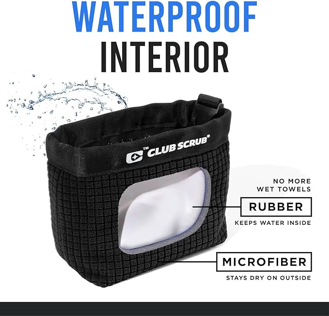 Club Scrub Pro Golf Club & Ball Cleaning Pouch – Black — product view 3