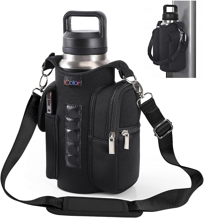icolor Magnetic Gym Bottle Bag – Pure Black — product view 1