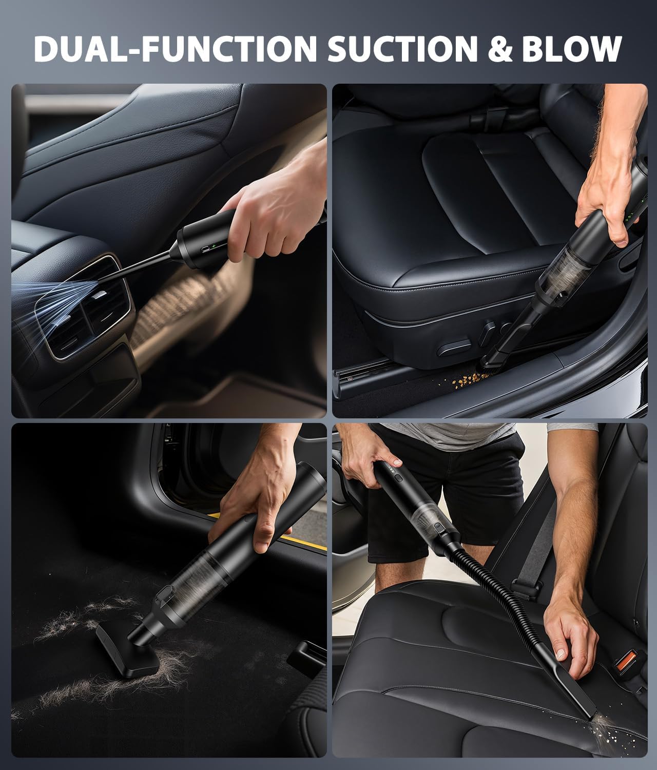 4-in-1 Cordless Handheld Vacuum Cleaner, 16800Pa Suction Power for Car and Home
