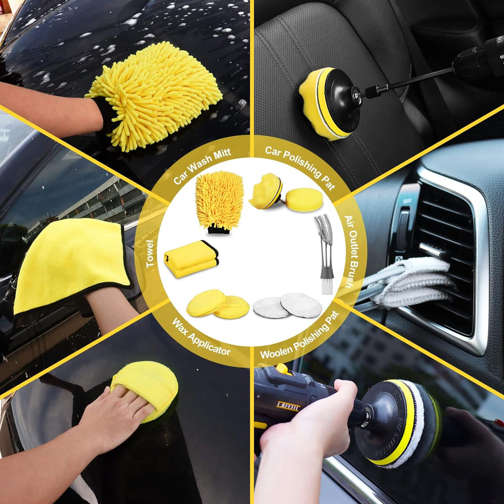 Car Detailing Kit — 20 or 27-Piece Interior, Wheel & Exterior Set
