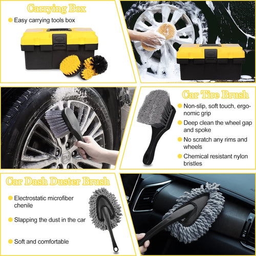 Car Detailing Kit — 20 or 27-Piece Interior, Wheel & Exterior Set