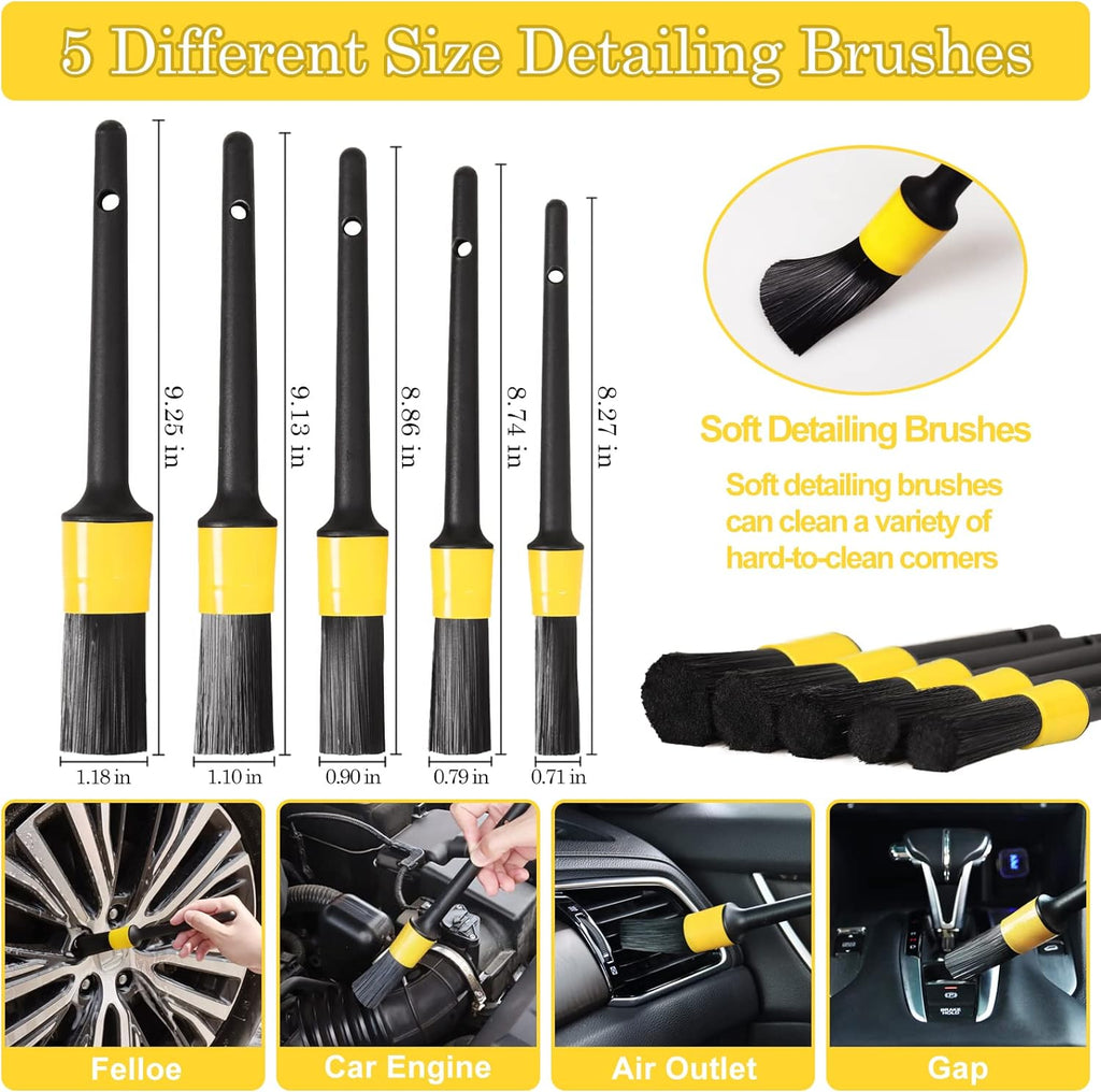 Car Detailing Kit — 20 or 27-Piece Interior, Wheel & Exterior Set