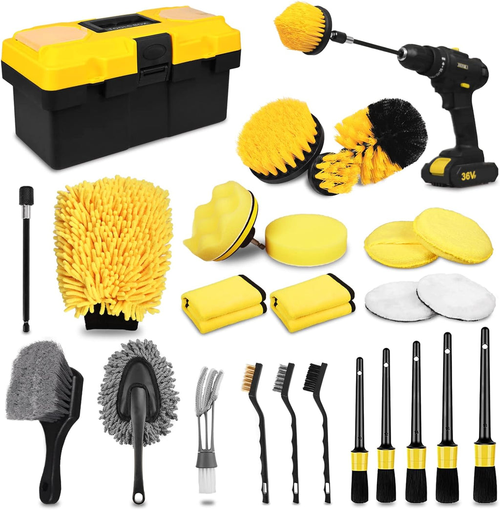 Car Detailing Kit — 20 or 27-Piece Interior, Wheel & Exterior Set